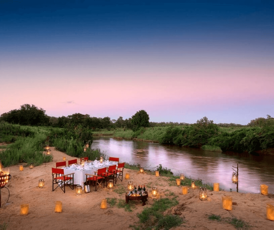 Dinner waterfront Kruger Park