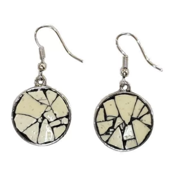 Earrings - Ostrich Eggshell