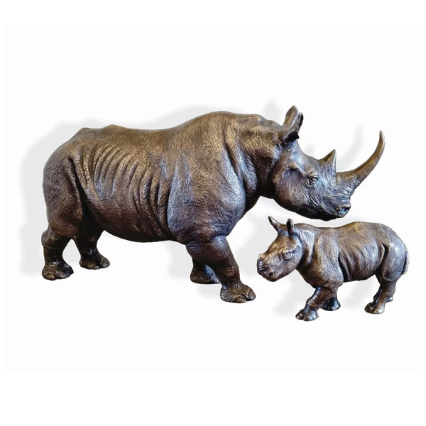 Wyntir & Blizzy – Bronze Rhino & Baby