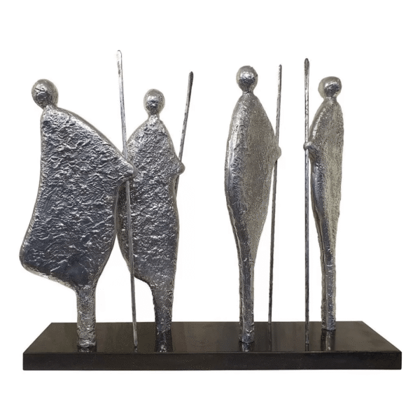 African Warriors On Granite Base - Large