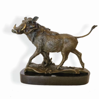 Bronze Warthog On Marble Base