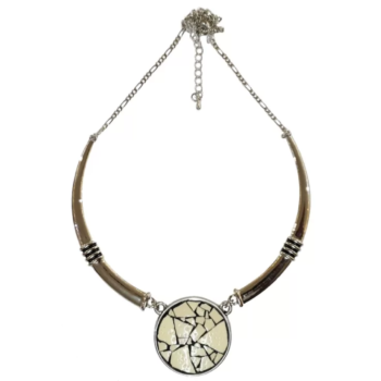 Tusk Necklace - Ostrich Eggshell