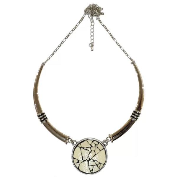 Tusk Necklace - Ostrich Eggshell