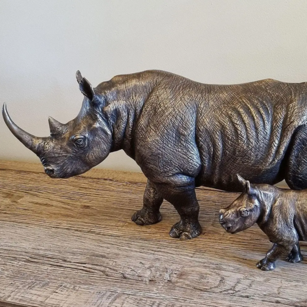 Wyntir & Blizzy – Bronze Rhino & Baby