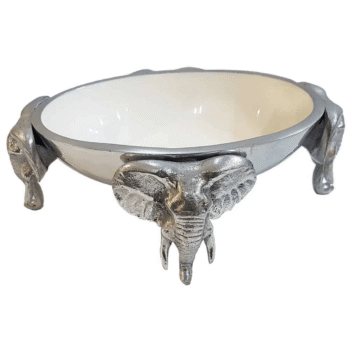 Elephant Oval Bowl - White