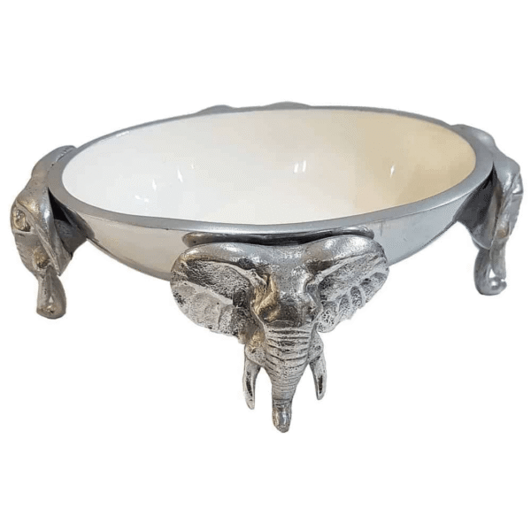 Elephant Oval Bowl - White