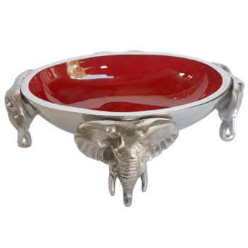 Elephant Oval Bowl - Red