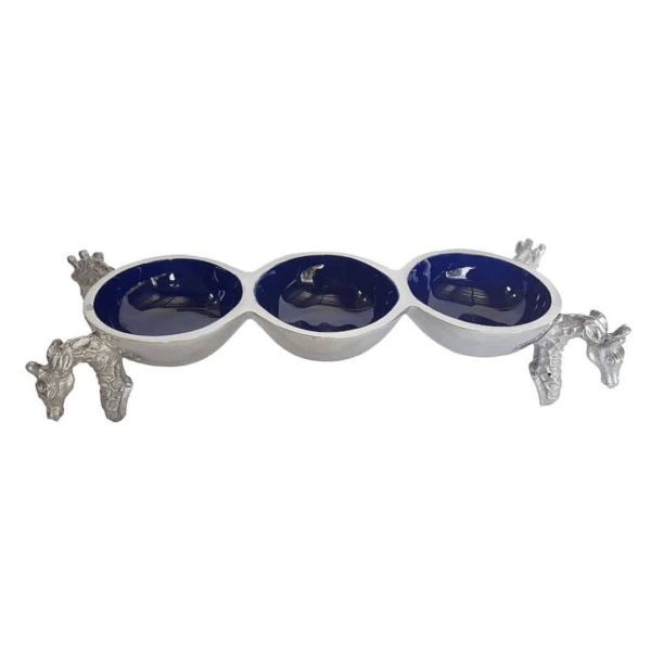 Giraffe Triple Bowl - Blue