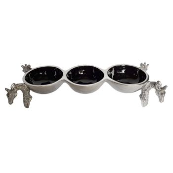 Giraffe Triple Bowl - Black