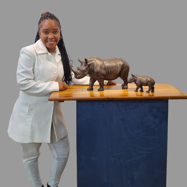 Wyntir & Blizzy – Bronze Rhino & Baby