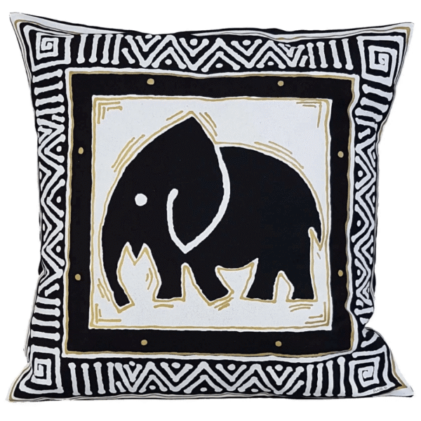 Cushion Cover - Elephant Black
