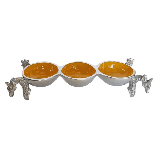 Giraffe Triple Bowl - Ochre