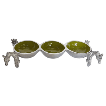 Giraffe Triple Bowl - Olive