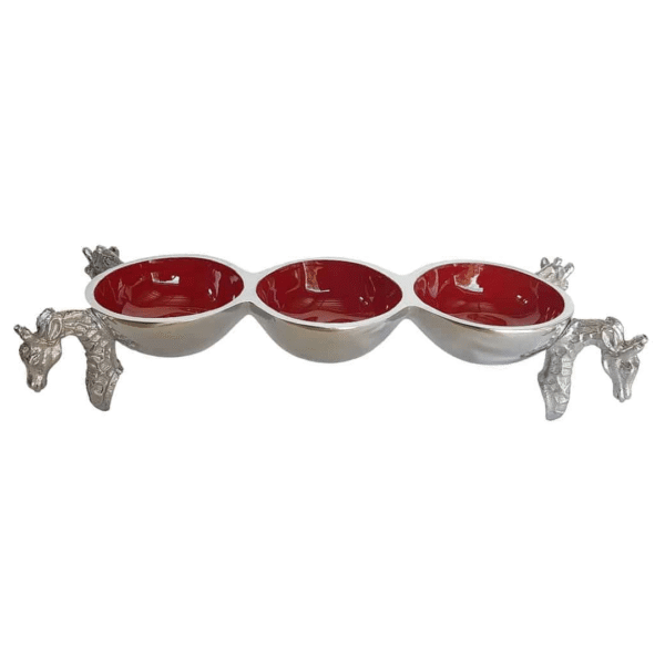 Giraffe Triple Bowl - Red
