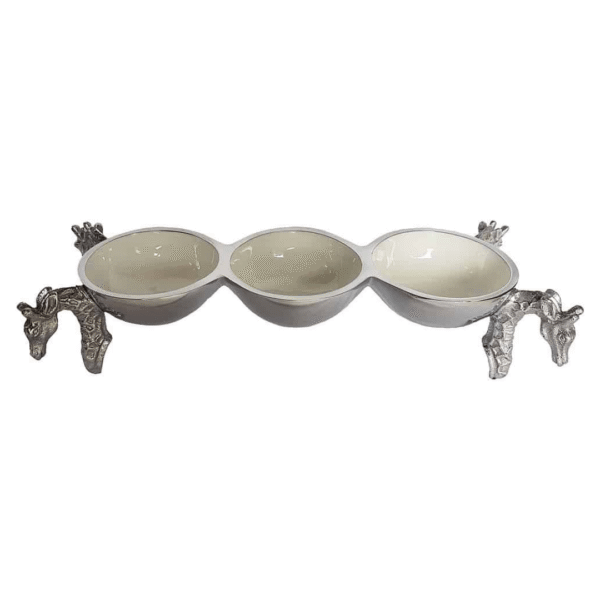 Giraffe Triple Bowl - White