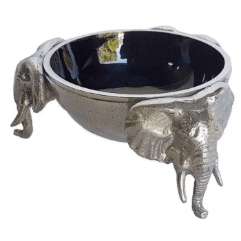 Elephant Round Bowl - Black