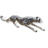 Cheetah Stalking Sculpture Silver