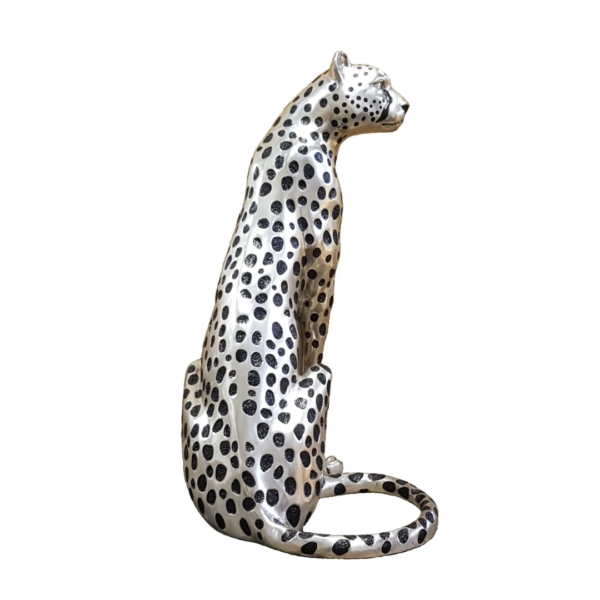 Silver Cheetah – Life-Size Sculpture