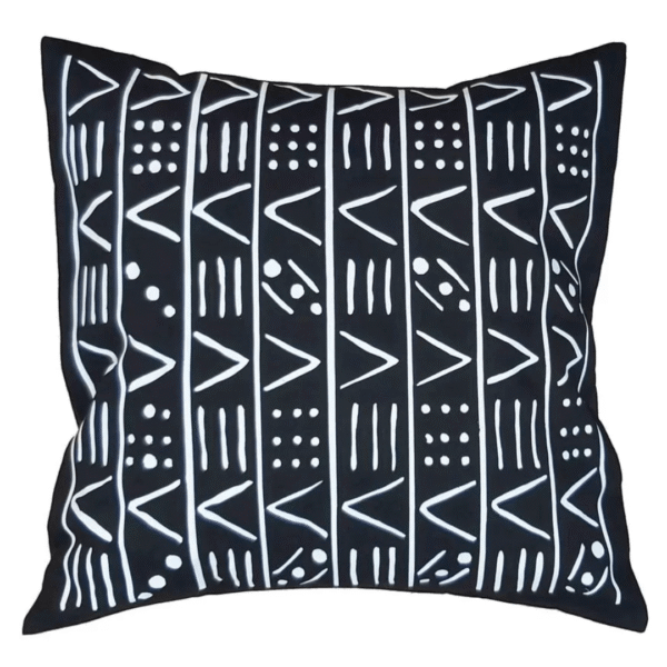 Cushion Cover - Black Ethnic Design