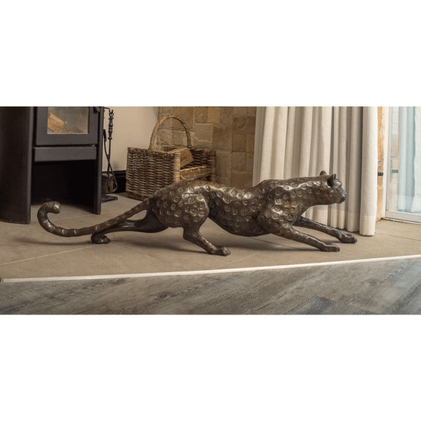 Cheetah Stalking Bronze Sculpture