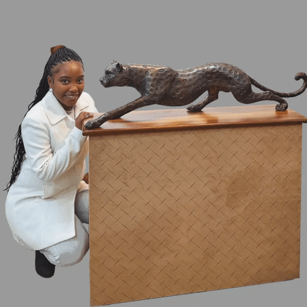 Cheetah Stalking Bronze Sculpture