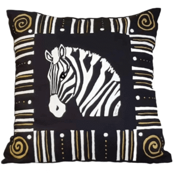 Cushion Cover - Zebra Black