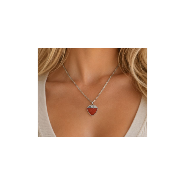 Ostrich leather campari pendant