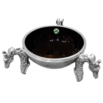 Giraffe Round Bowl - Black