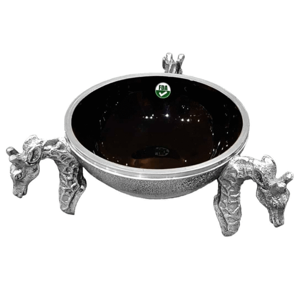 Giraffe Round Bowl - Black