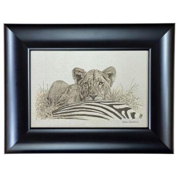 Johan Hoekstra Engraved Lioness & Zebra