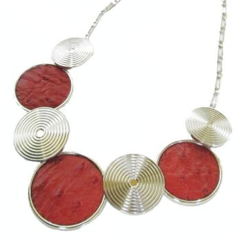 Ostrich Necklace - Flame Red