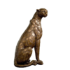 Cheetah sitting bronze sculpture