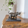 Rhino bronze sculpture