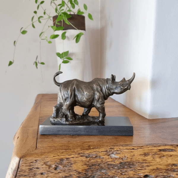 Rhino bronze sculpture