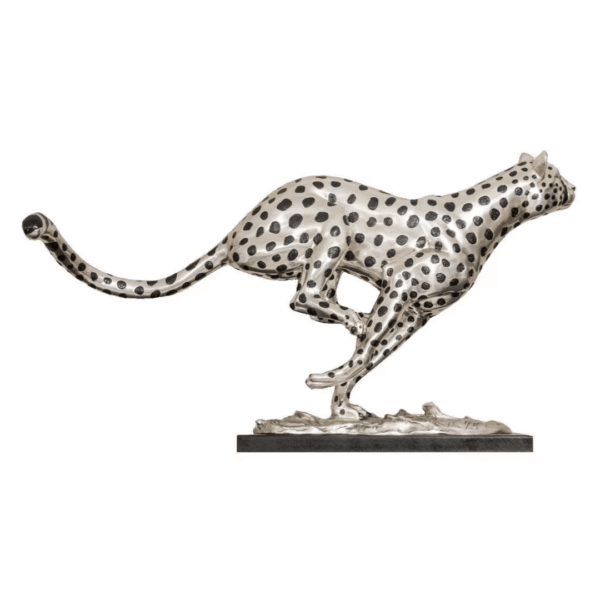 Running Cheetah Silver Sculpture (Large)