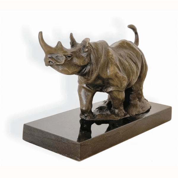 Rhino bronze sculpture