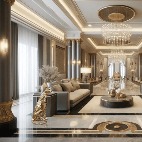 Cheetah Sitting gold & black sculpture (Mazuri – Wild Beauty)