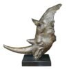 Bronze rhino head