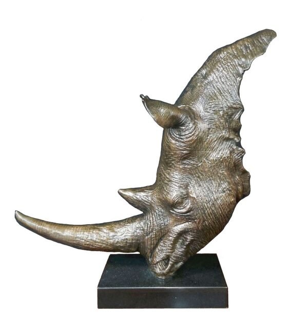 Bronze rhino head