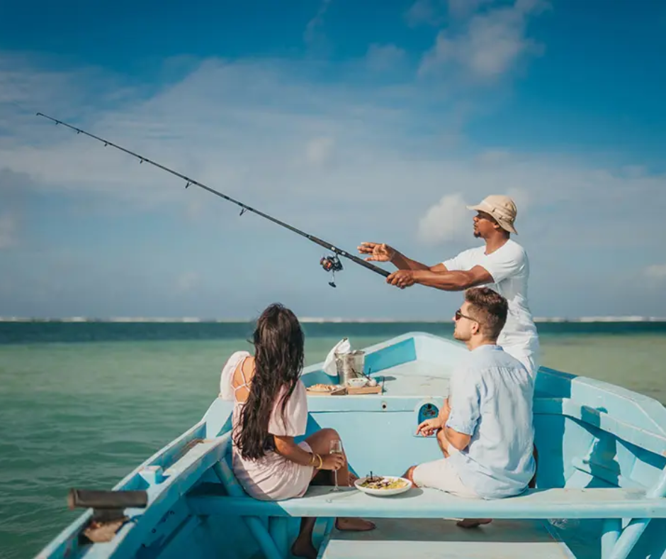 Catching fish Mauritius