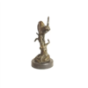 Leopard in tree bronze sculpture view 1