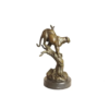 Leopard in tree bronze sculpture on marble base view 3