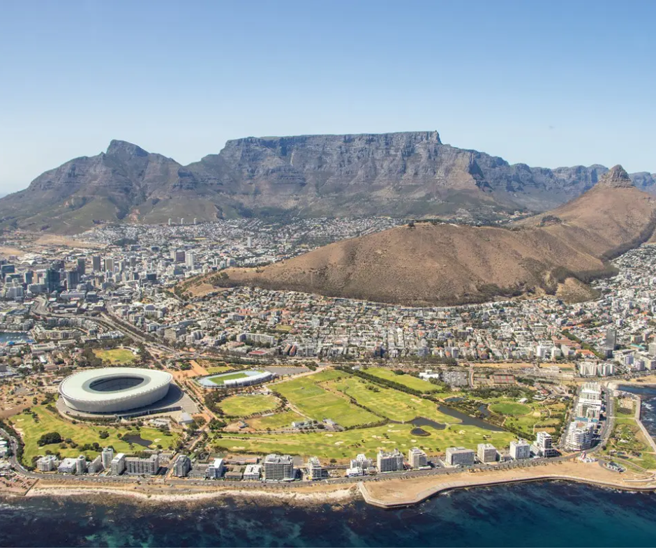 Aerial view of Cape Town